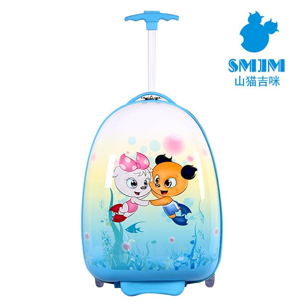 Blue SMJM Oval Shape Small Trolley Case_Kids Trolley Bags